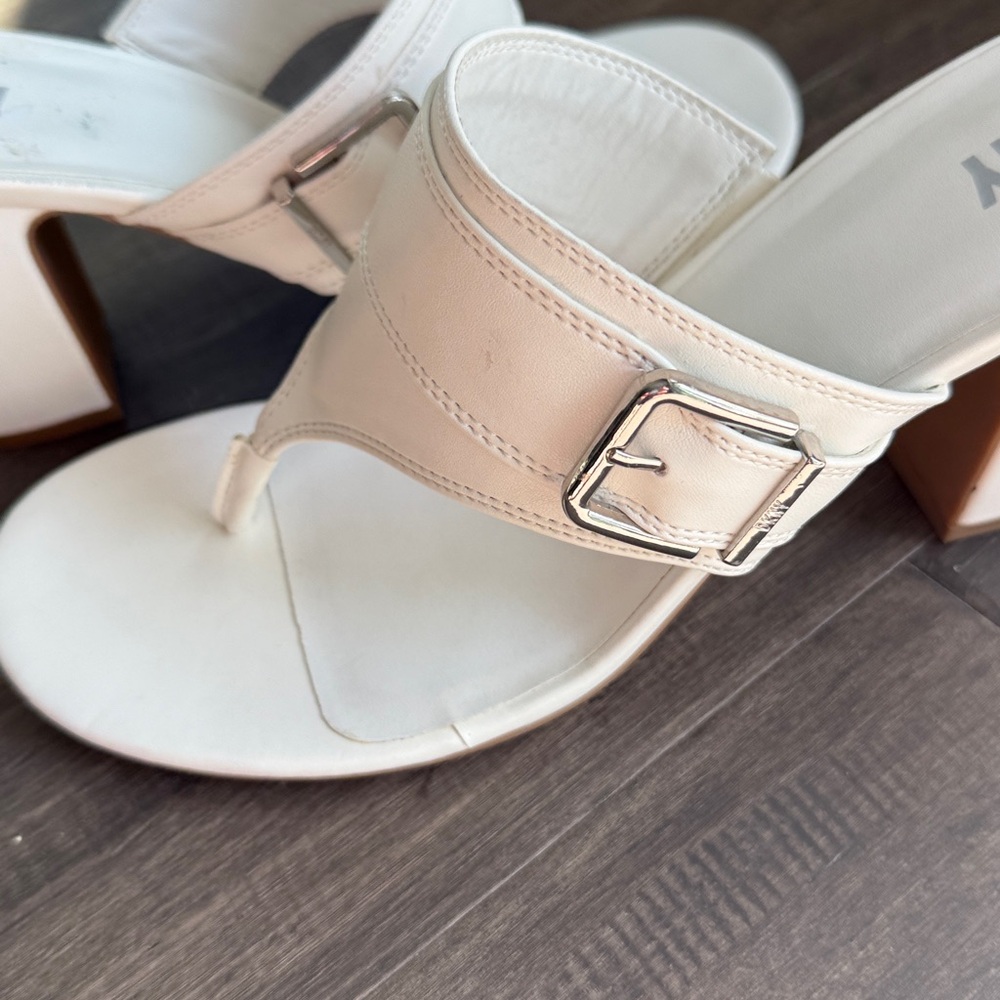 DKNY Cream Heeled Sandals with Buckle - Picture 3 of 4